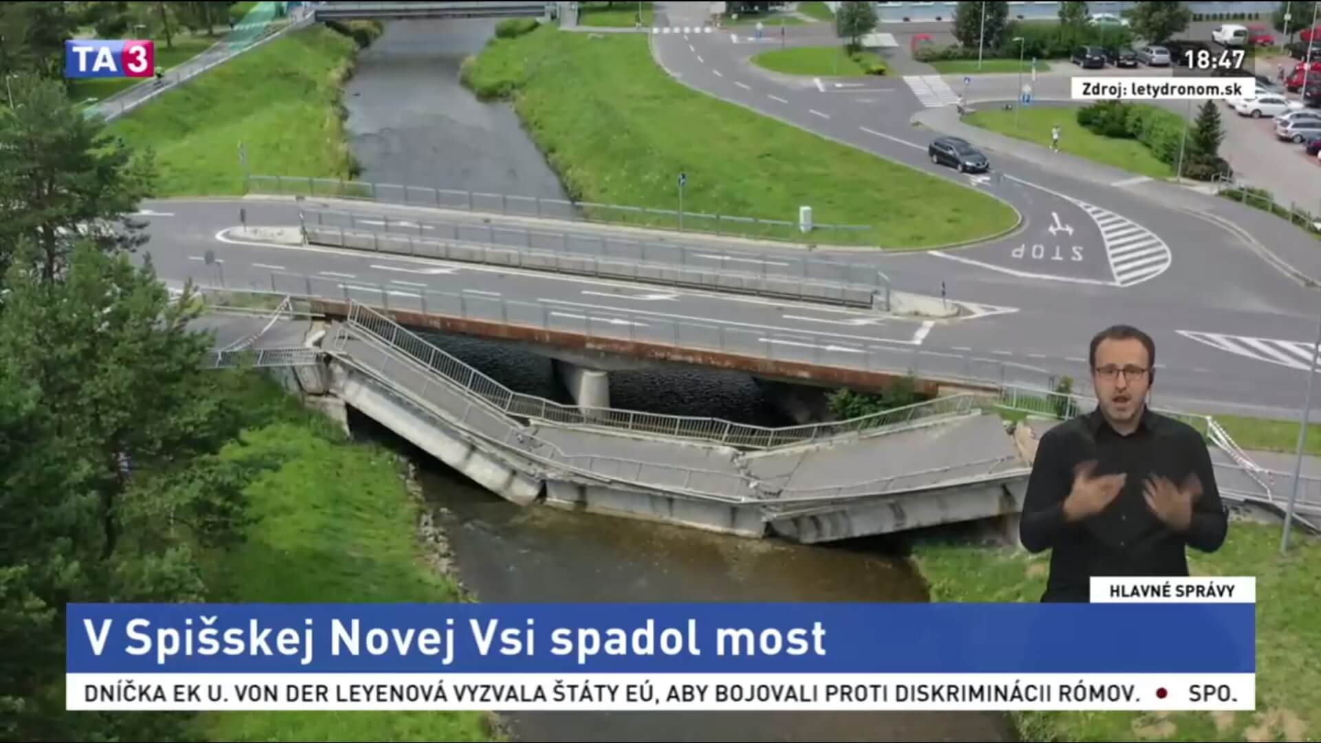 Reportáž na TA3 - Padnutý most v SNV
